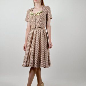 Striped top and skirt suit small
